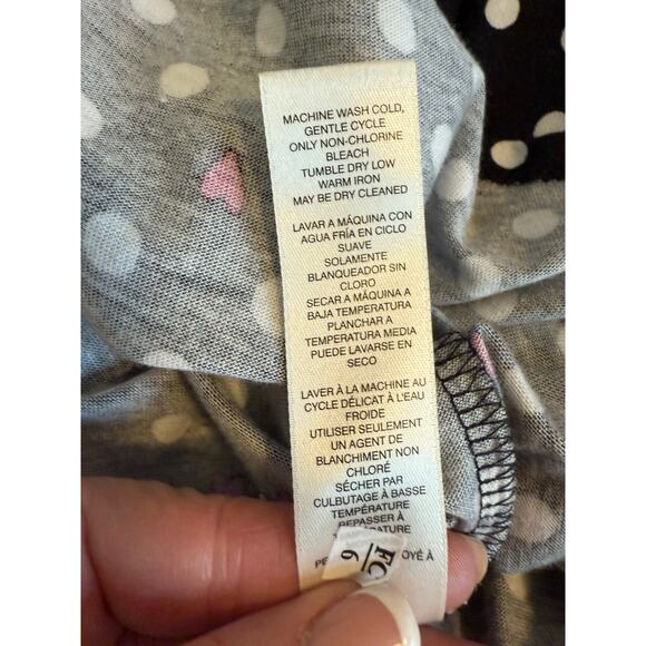 Chico's Women's XL Whimsigoth Heart Polka Dot Long Sleeve Cotton Modal Shirt - Picture 7 of 12